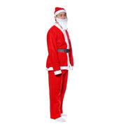 5 Piece Christmas Santa Claus Costume Adult Set With Belt Beard Hat Pants Novelty Costume Clothes Suit Cosplay Christmas Sets